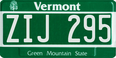 VT license plate ZIJ295