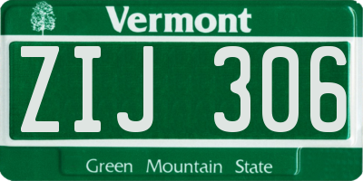 VT license plate ZIJ306