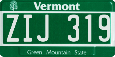 VT license plate ZIJ319