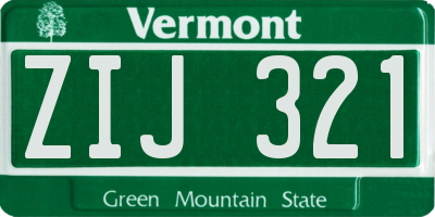 VT license plate ZIJ321