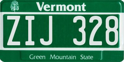 VT license plate ZIJ328