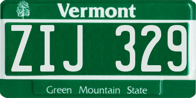 VT license plate ZIJ329