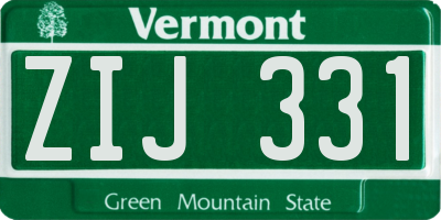 VT license plate ZIJ331
