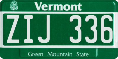 VT license plate ZIJ336