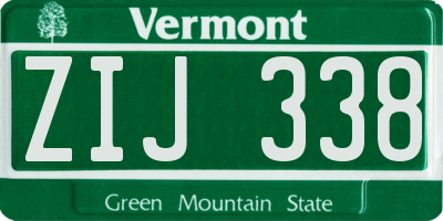 VT license plate ZIJ338