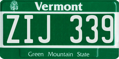 VT license plate ZIJ339