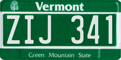 VT license plate ZIJ341
