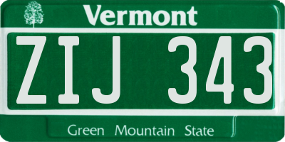 VT license plate ZIJ343