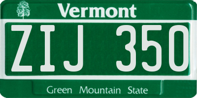 VT license plate ZIJ350