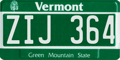 VT license plate ZIJ364