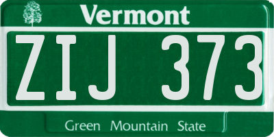VT license plate ZIJ373