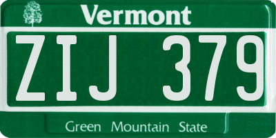 VT license plate ZIJ379