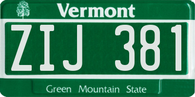 VT license plate ZIJ381