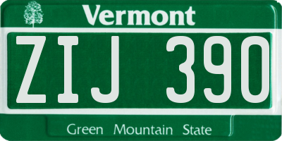 VT license plate ZIJ390