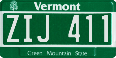 VT license plate ZIJ411