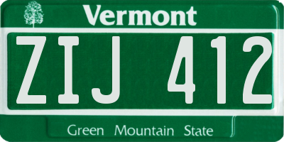 VT license plate ZIJ412