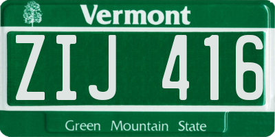 VT license plate ZIJ416