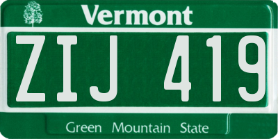 VT license plate ZIJ419