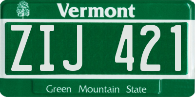 VT license plate ZIJ421
