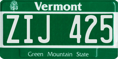 VT license plate ZIJ425