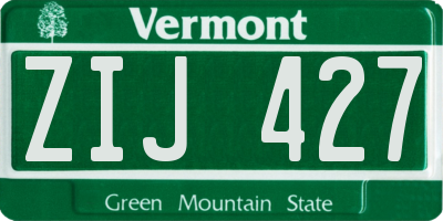 VT license plate ZIJ427