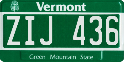 VT license plate ZIJ436