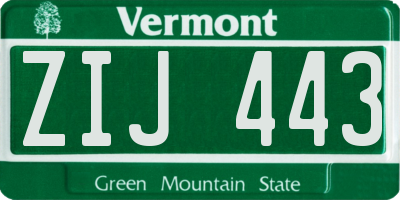 VT license plate ZIJ443