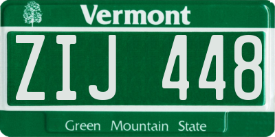 VT license plate ZIJ448