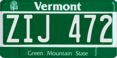 VT license plate ZIJ472