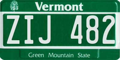 VT license plate ZIJ482