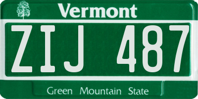 VT license plate ZIJ487