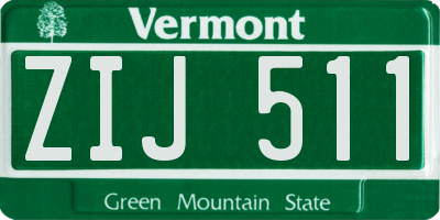 VT license plate ZIJ511