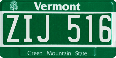 VT license plate ZIJ516