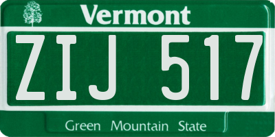 VT license plate ZIJ517