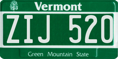 VT license plate ZIJ520