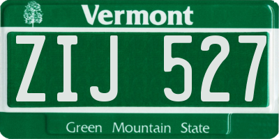 VT license plate ZIJ527