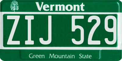 VT license plate ZIJ529