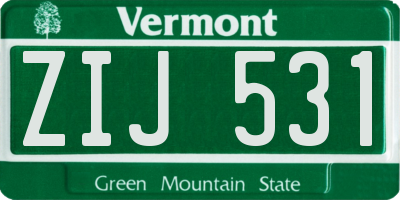 VT license plate ZIJ531