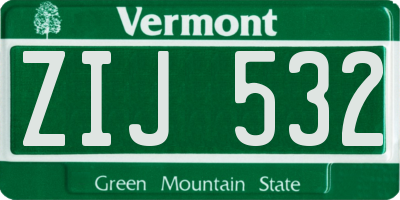 VT license plate ZIJ532