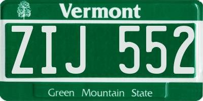 VT license plate ZIJ552