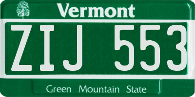 VT license plate ZIJ553