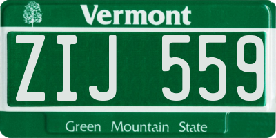 VT license plate ZIJ559
