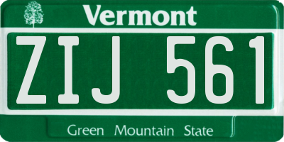 VT license plate ZIJ561
