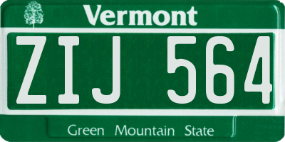 VT license plate ZIJ564