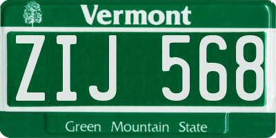 VT license plate ZIJ568