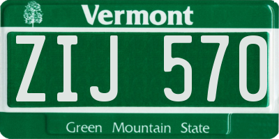 VT license plate ZIJ570
