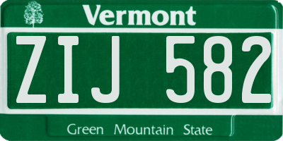 VT license plate ZIJ582