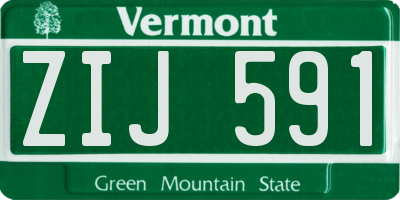 VT license plate ZIJ591