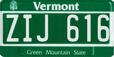 VT license plate ZIJ616
