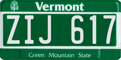 VT license plate ZIJ617